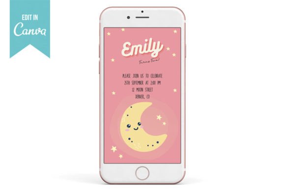 Celestial Charm: Designing Your Perfect Moon and Stars Birthday Invitation