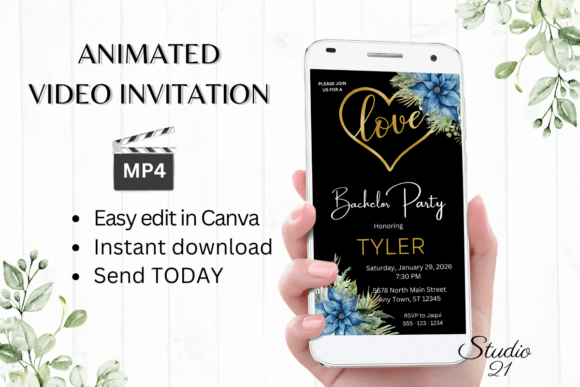 Christmas Bachelor Party Invite W5211: A Festive Digital Template for Instant Celebration