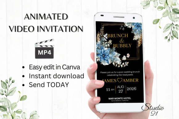 Christmas Wedding Brunch Invite W9213: A Festive Digital Solution