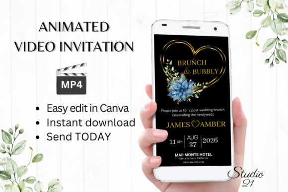 Create a Festive Holiday Wedding Brunch Invite W9219