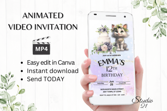 Cute Cat Birthday Invite: A Purrfectly Animated Template