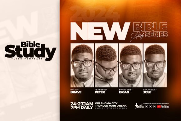 Design Invitations That Inspire: The Bible Study Flyer Template PSD