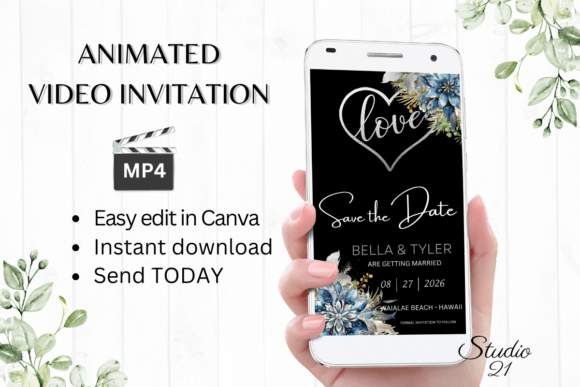 Effortless Winter Wedding Announcements: The W2251 Video Template