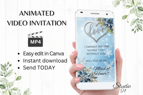 Elegant Winter Wedding Stationery with Digital Flair