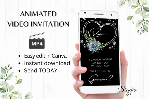 Winter Groomsman Proposal W3259GM: Digital Invitations Made Simple